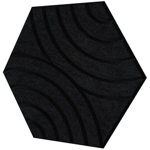 Jardeon® Acoustics 3D Ripple Hexagon Acoustic Panels Patent Exclusive Creative Design, 14" X 13" X 0.4" High Density Sound Absorbing Panels Sound proof Insulation Beveled Edge Studio Treatment Tiles