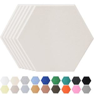 JARDEON Large Hexagon Acoustic Panels Art Decor Sound Proof Padding Wall Tiles, Beveled Edge, 14'' X 15'' X 0.4'', 12 Pack