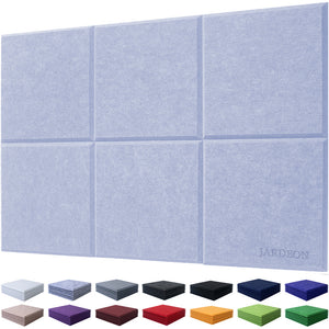 JARDEON Sound Panels Polyester Sound Proof padding Acoustic Panels, Multiple Colors, Beveled Edge, 12'' X 12'' X 0.4'', 6 Pack