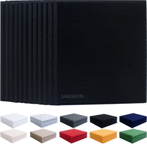 JARDEON 12 Pack Large Acoustic Panels Sound Proof Padding, 16 X 16 X 0.4 Inches Sound dampening Panel Used in Home & Offices