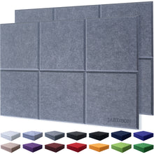 Load image into Gallery viewer, JARDEON 12 Pack Acoustic Panels Sound Proof padding, Multiple Colors, Beveled Edge, 12&#39;&#39; X 12&#39;&#39; X 0.4&#39;&#39;