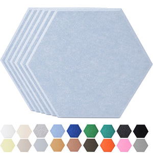 JARDEON Large Hexagon Acoustic Panels Art Decor Sound Proof Padding Wall Tiles, Beveled Edge, 14'' X 15'' X 0.4'', 12 Pack