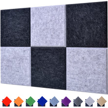 Load image into Gallery viewer, JARDEON Acoustic Panels Polyester Sound Proof Tiles Echo Bass Isolation Wall Decorative Panels, Beveled Edge, 12&#39;&#39; X 12&#39;&#39; X 0.4&#39;&#39;, 6 Pack