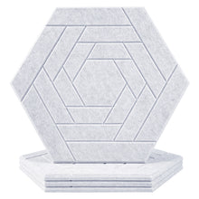 Load image into Gallery viewer, JARDEON® Flower Window 3D Hexagon Acoustic Panels, Original Design Art Decor Sound Proof Padding Wall Tiles, Beveled Edge, 14&#39;&#39; X 13&#39;&#39; X 0.4&#39;&#39;, 6 Pack