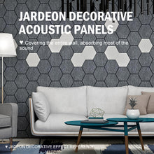 Load image into Gallery viewer, JARDEON Large Hexagon Acoustic Panels Art Decor Sound Proof Padding Wall Tiles, Beveled Edge, 14&#39;&#39; X 15&#39;&#39; X 0.4&#39;&#39;, 12 Pack