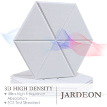 Load image into Gallery viewer, JARDEON Hexagon 3D Acoustic Panels Line Carving Exclusive Design Sound Proof Padding Decorative Wall Tiles, 14&#39;&#39; X 13&#39;&#39; X 0.4&#39;&#39;