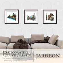 Load image into Gallery viewer, JARDEON Hexagon 3D Acoustic Panels Line Carving Exclusive Design Sound Proof Padding Decorative Wall Tiles, 14&#39;&#39; X 13&#39;&#39; X 0.4&#39;&#39;