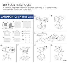 Load image into Gallery viewer, JARDEON® Cat Bed for Indoor Cats, Large Cat Cave for Pet Cat House with Thick mat, DIY Assembly and Disassembly Acoustic Panels Pet Home,19x16.5x14 inches