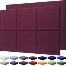Load image into Gallery viewer, JARDEON 12 Pack Acoustic Panels Sound Proof padding, Multiple Colors, Beveled Edge, 12&#39;&#39; X 12&#39;&#39; X 0.4&#39;&#39;