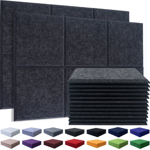 JARDEON 24 Pack Art Acoustic Panels, High Density Sound Proof Padding, Good for Acoustic Treatment and Decoration, Beveled Edge Tiles for Echo Bass Insulation 12"x12"x0.4"