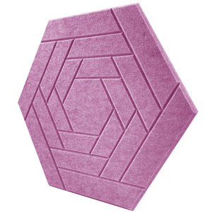 JARDEON® Flower Window 3D Hexagon Acoustic Panels, Original Design Art Decor Sound Proof Padding Wall Tiles, Beveled Edge, 14'' X 13'' X 0.4'', 6 Pack