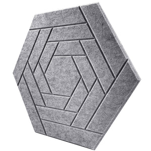 JARDEON® Flower Window 3D Hexagon Acoustic Panels, Original Design Art Decor Sound Proof Padding Wall Tiles, Beveled Edge, 14'' X 13'' X 0.4'', 6 Pack