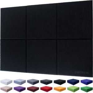 JARDEON Sound Panels Polyester Sound Proof padding Acoustic Panels, Multiple Colors, Beveled Edge, 12'' X 12'' X 0.4'', 6 Pack