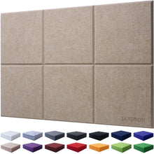 Load image into Gallery viewer, JARDEON Sound Panels Polyester Sound Proof padding Acoustic Panels, Multiple Colors, Beveled Edge, 12&#39;&#39; X 12&#39;&#39; X 0.4&#39;&#39;, 6 Pack
